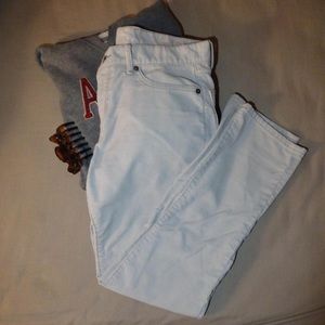 gap cream straight leg rubbed jeans